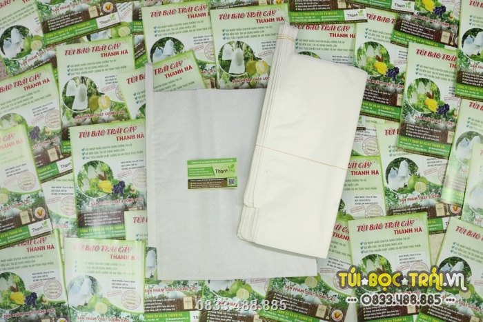 Túi bao trái cây được làm từ chất liệu giấy sáp trắng, chống côn trùng hiệu quả